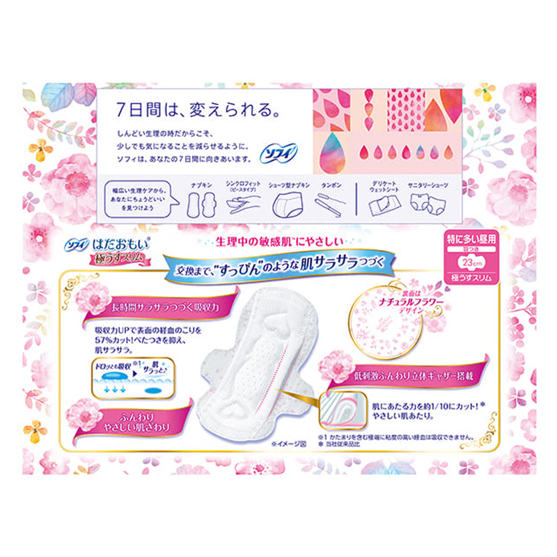 ソフィ はだおもい 極うすスリム 特に多い昼用 羽つき 23cm 30枚入【医薬部外品】