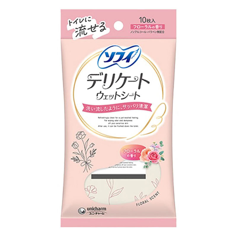 ソフィ デリケートウェットシート フローラル 10枚入