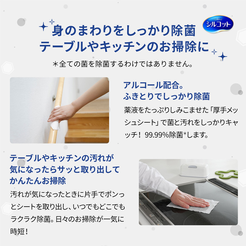 シルコット99.99%除菌ウェットティッシュ(アルコールタイプ) 外出用 24枚