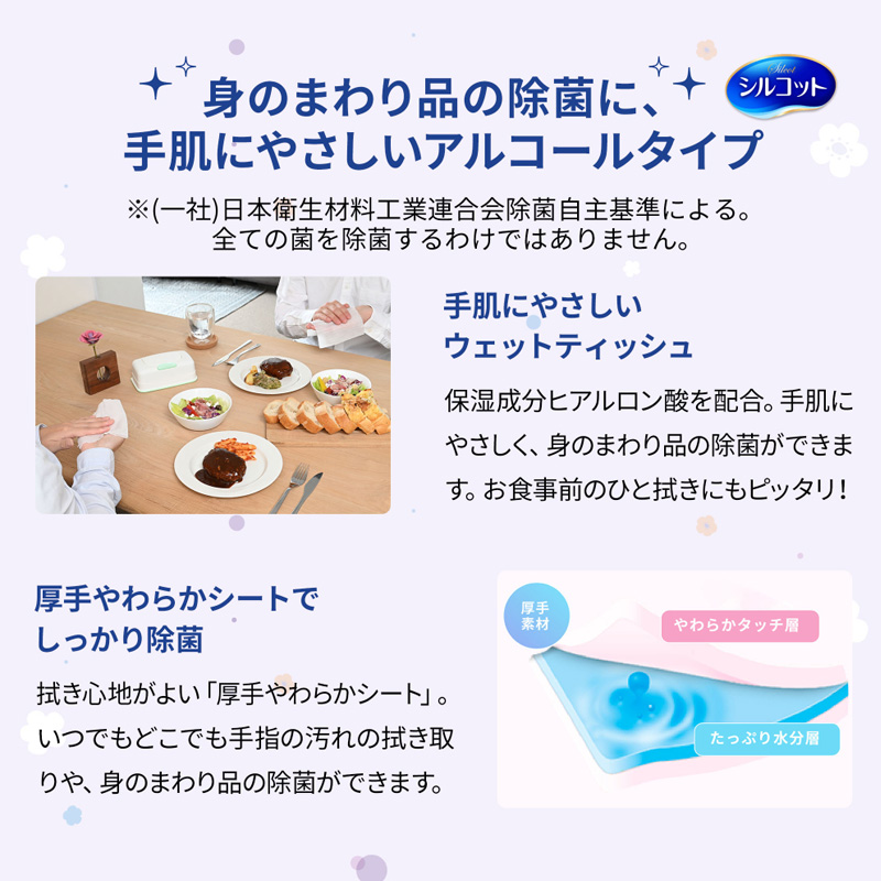シルコットアルコール除菌WT替40枚×3