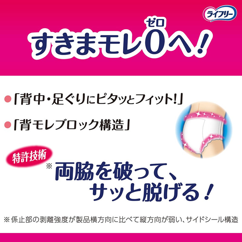 ライフリー 長時間あんしん うす型パンツ M 4回吸収 30枚