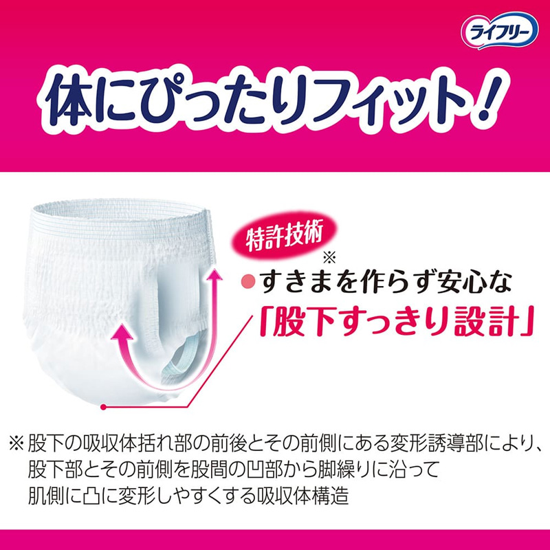 ライフリー 長時間あんしん うす型パンツ M 4回吸収 30枚