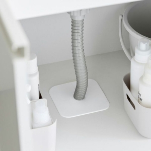 【お取り寄せ商品】洗濯機排水 トラップホコリ防止カバー Plate(プレート) ホワイト