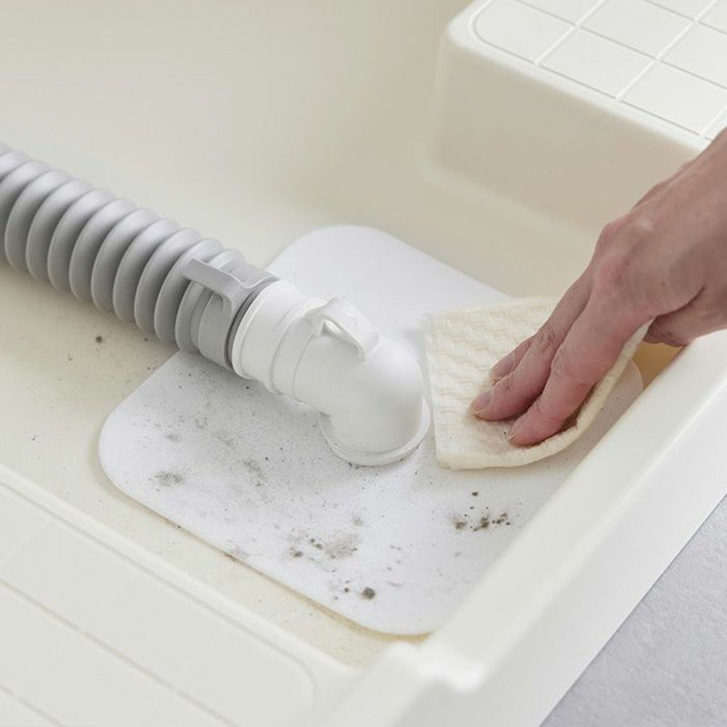 【お取り寄せ商品】洗濯機排水 トラップホコリ防止カバー Plate(プレート) ホワイト