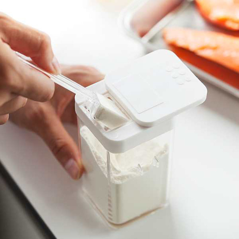 アクア 小麦粉&スパイスボトル 小さじスプーン付 ホワイト