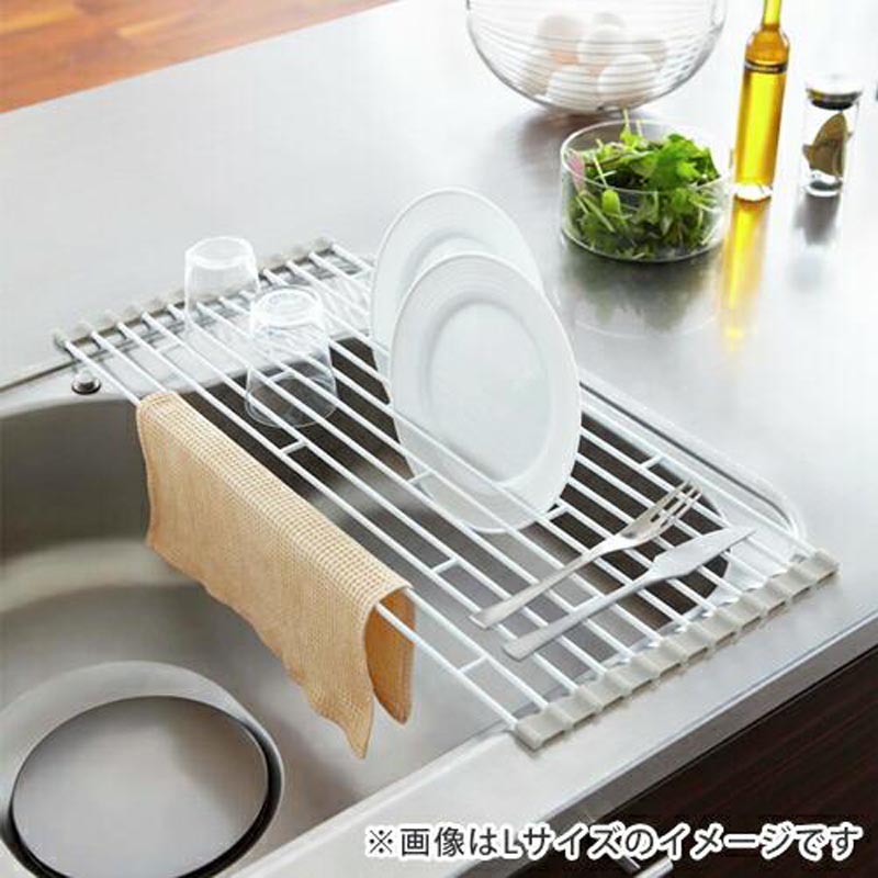 【お取り寄せ商品】折りたたみ水切りラック S ホワイト Plate(プレート)