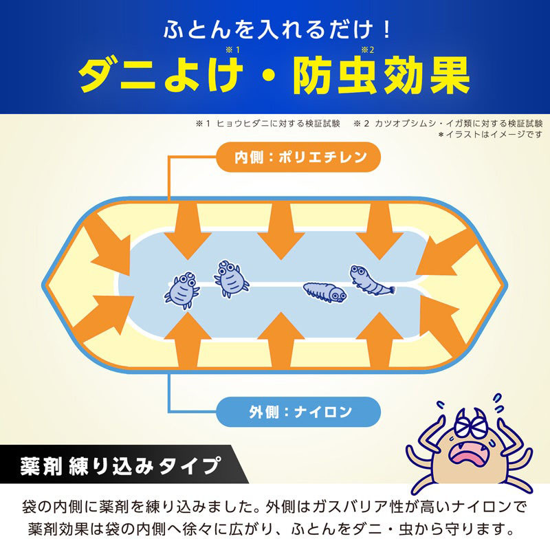 バルサンふとん圧縮袋スティック掃除機対応 M 2枚