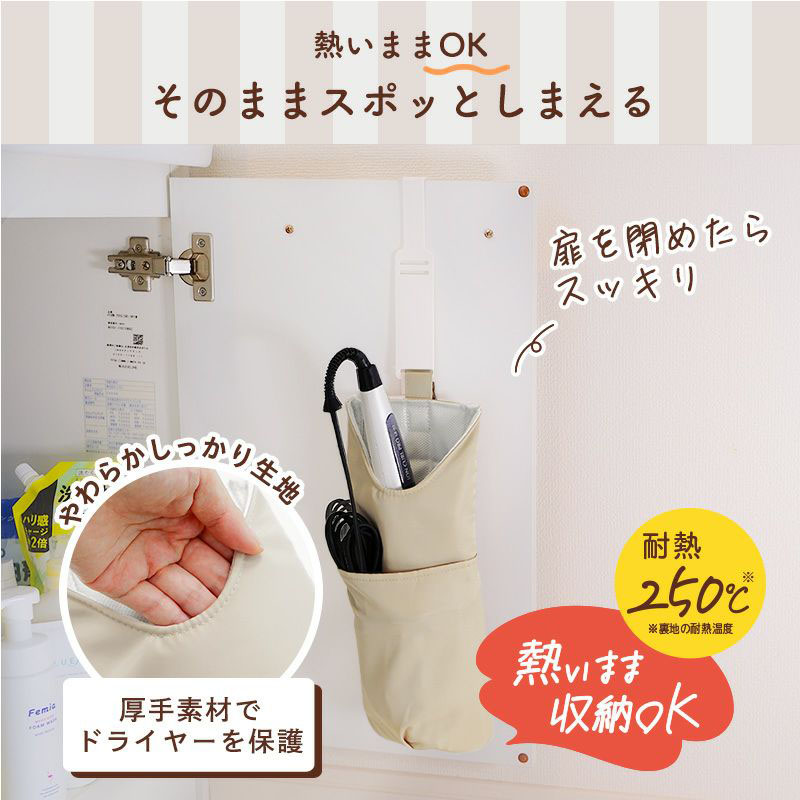 【お取り寄せ商品】出し入れラクラク！らくスポッ！ヘアアイロン 収納ケース 洗面台扉用