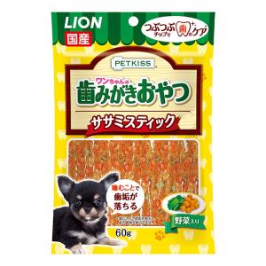 ペットケア用品 PKワンちゃんの歯みがきおやつササミスティック野菜 60g