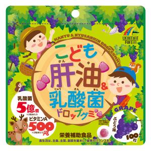 リケン こども肝油&乳酸菌 ドロップグミ ぶどう味 100粒