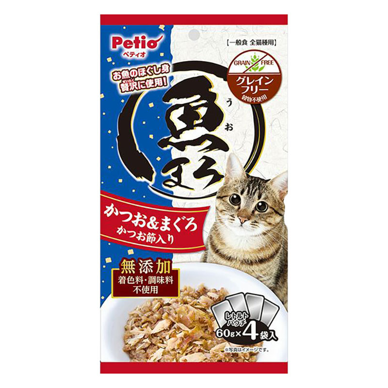 魚まろ かつお&まぐろ かつお節入り 60g×4袋