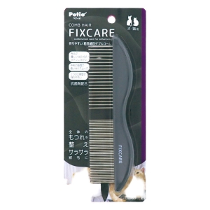 犬猫用 FIXCARE 持ちやすい 粗目細目ダブルコーム 1個