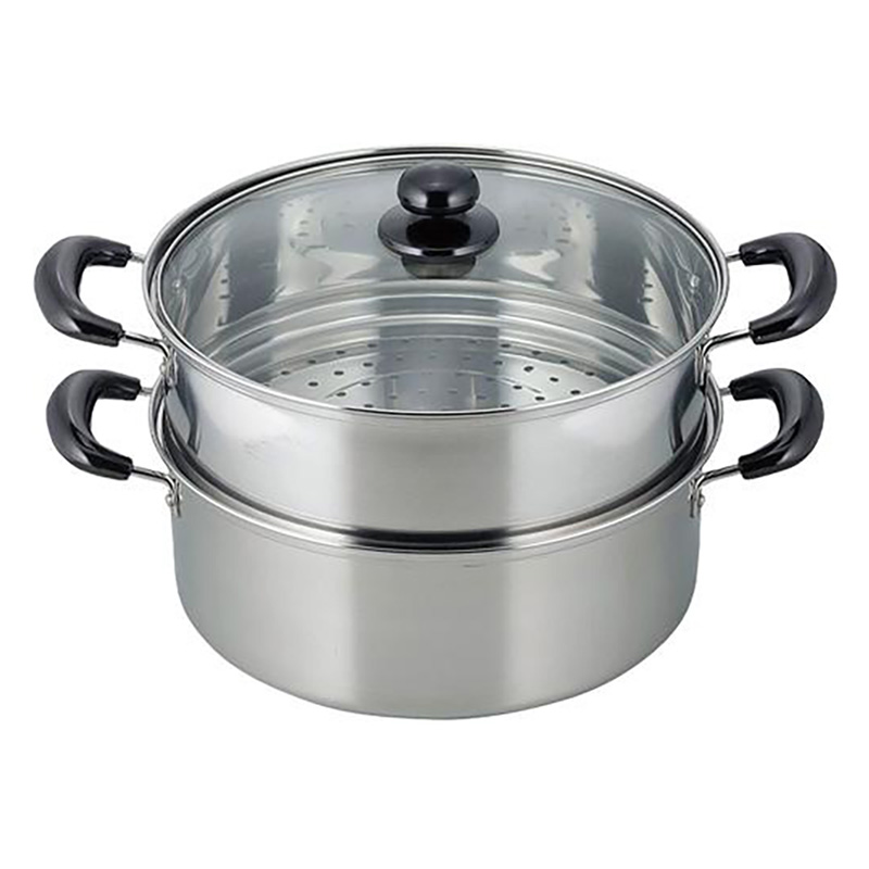 【お取り寄せ商品】ヴェンセIH対応二段蒸し器26cm シルバー