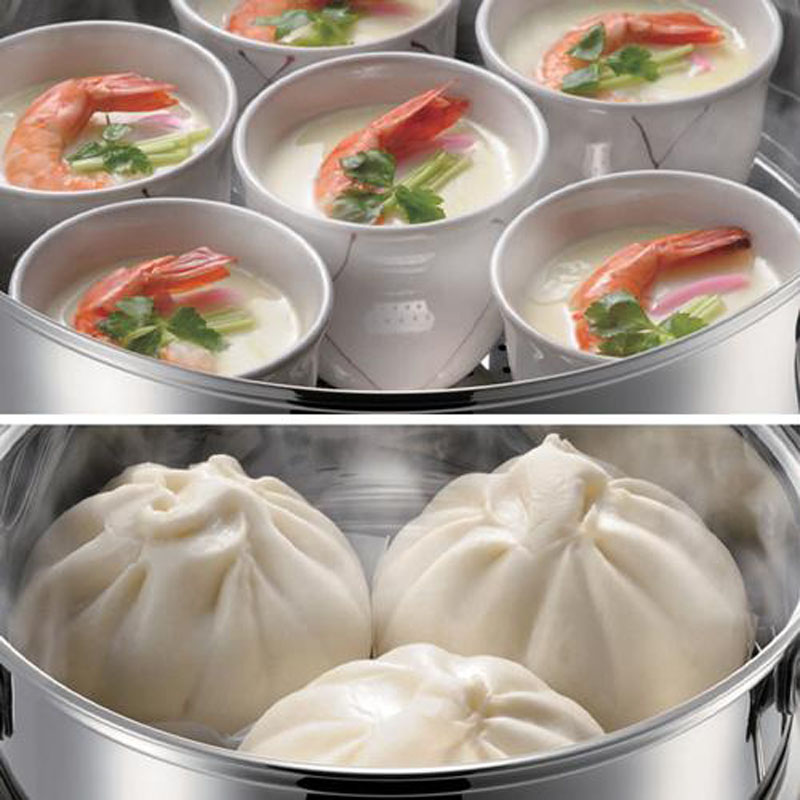 【お取り寄せ商品】ヴェンセIH対応二段蒸し器26cm シルバー