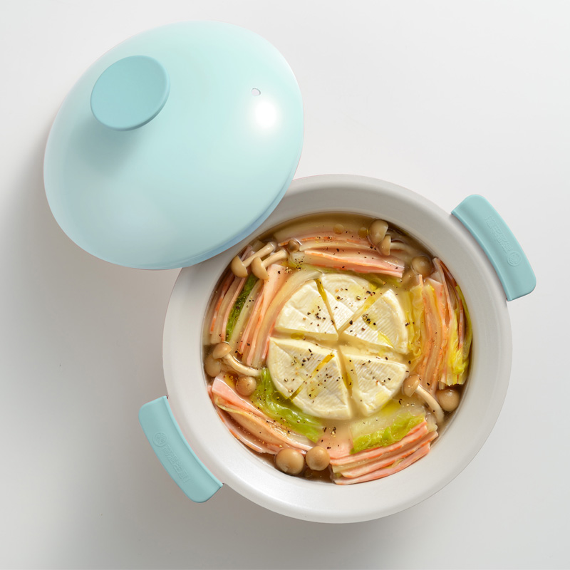 【お取り寄せ商品】プチなべ IH対応軽くて扱いやすい卓上鍋 18cm(ブルー) ガス・IH対応