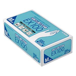 粉つき天然ゴム極うす手袋 EX100 100枚入 M ナチュラル