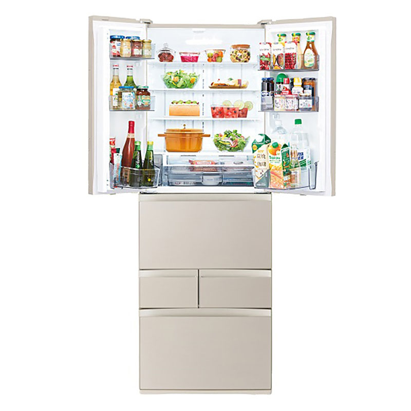 【お取り寄せ商品】462L 6ドア 冷蔵庫 GR-W460FK-EC サテンゴールド
