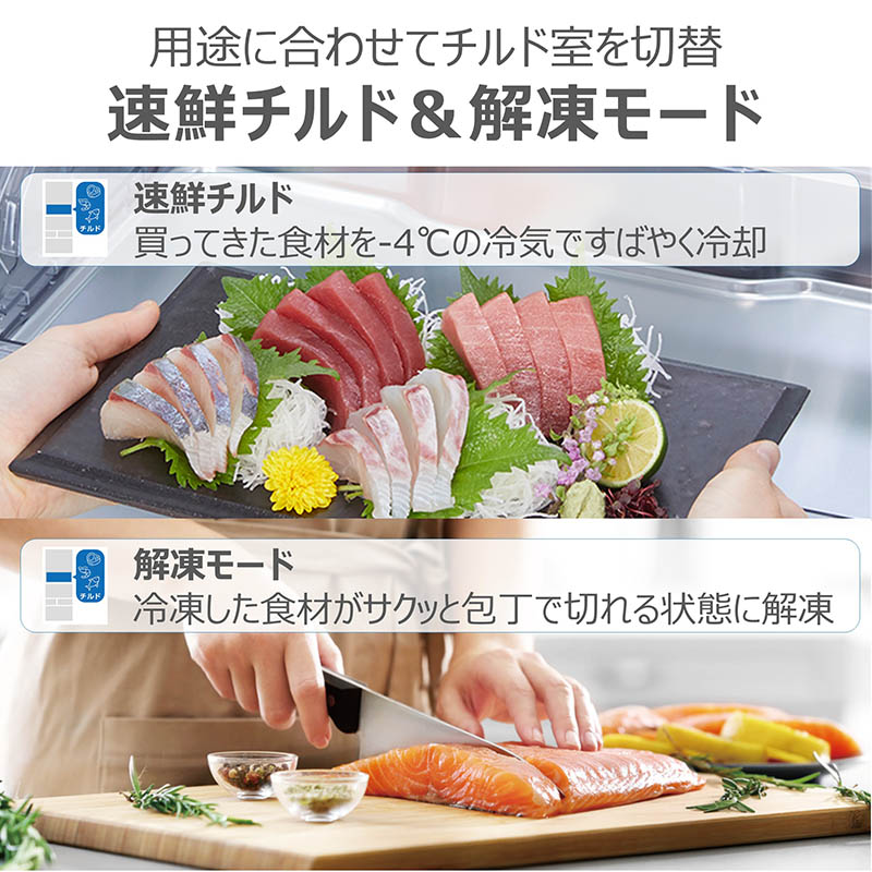 【お取り寄せ商品】462L 6ドア 冷蔵庫 GR-W460FK-EC サテンゴールド
