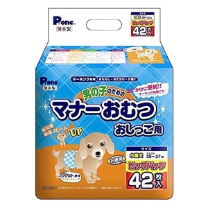 P.one 男の子のためのマナーおむつ おしっこ用 小型犬用 42枚
