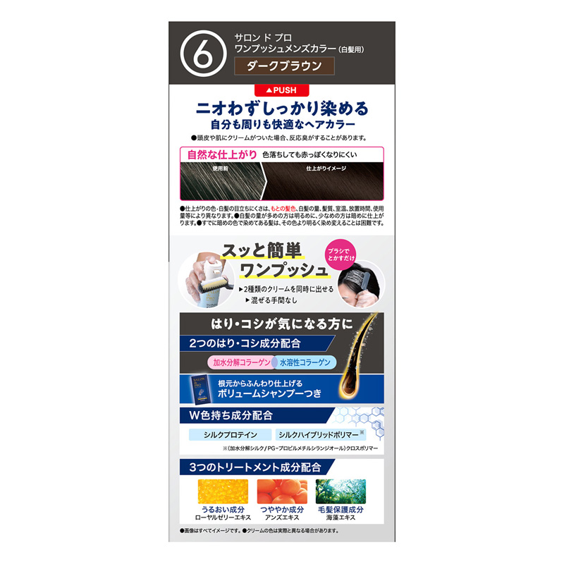 サロンドプロワンプッシュメンズカラー6 110g ダークブラウン