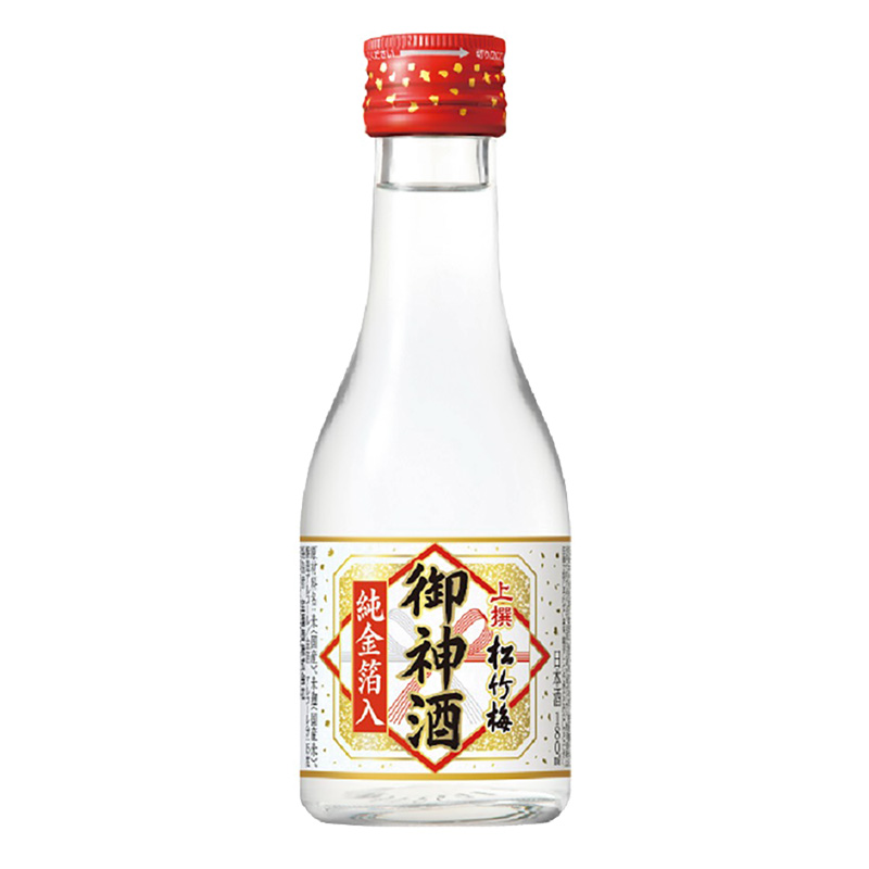 松竹梅 上撰 御神酒 純金箔入 15度 瓶 180ml