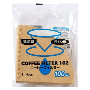 TS 円すい形コーヒーフィルター 1～4人用 無漂白 100枚入