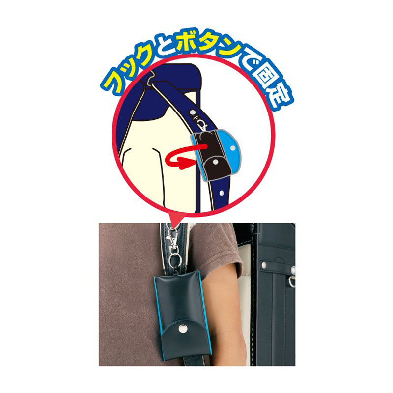 リール付きキーケース ブラック