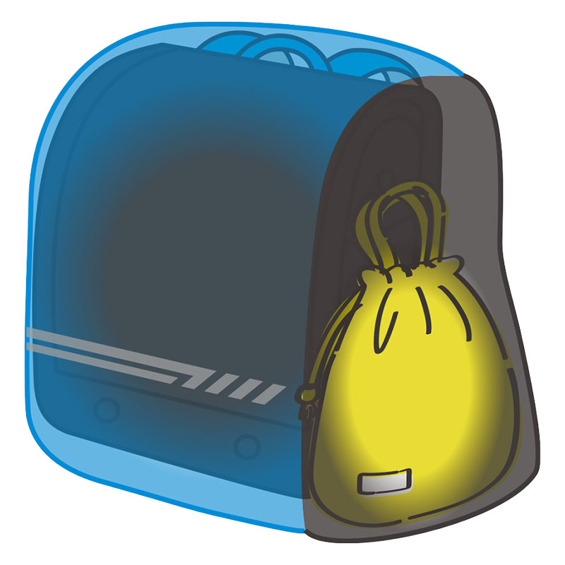 ランドセル用 のび～るレインカバー ブルー×ブラック