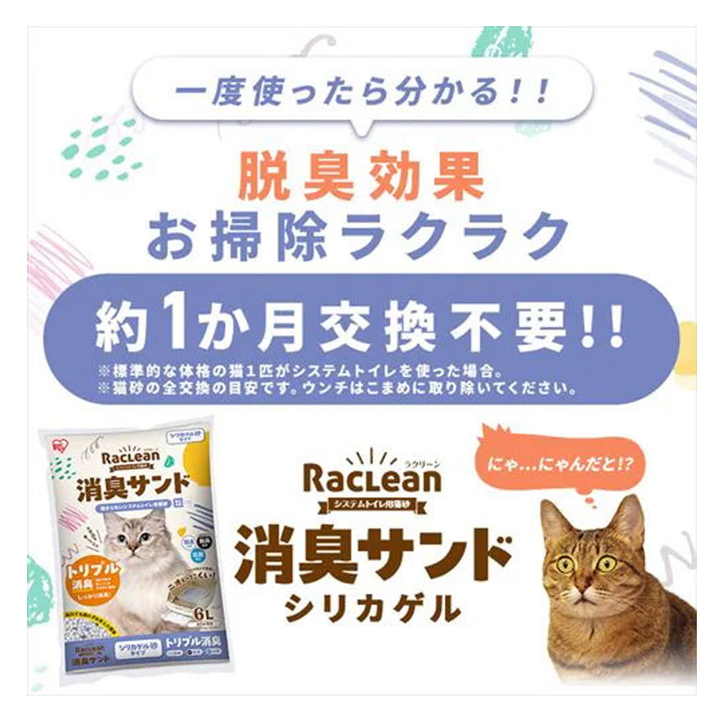 ラクリーン シリカゲル砂 消臭サンド 猫砂 6L