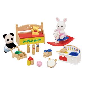 おもちゃいっぱいセット-しろウサギ・パンダの赤ちゃん-