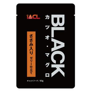 BLACK カツオ・マグロ ゼリー仕立て ささみ入り 80g