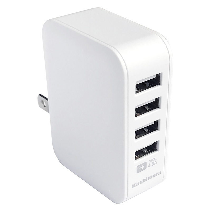 AC充電器 4.8A USB-A 4ポート ホワイト
