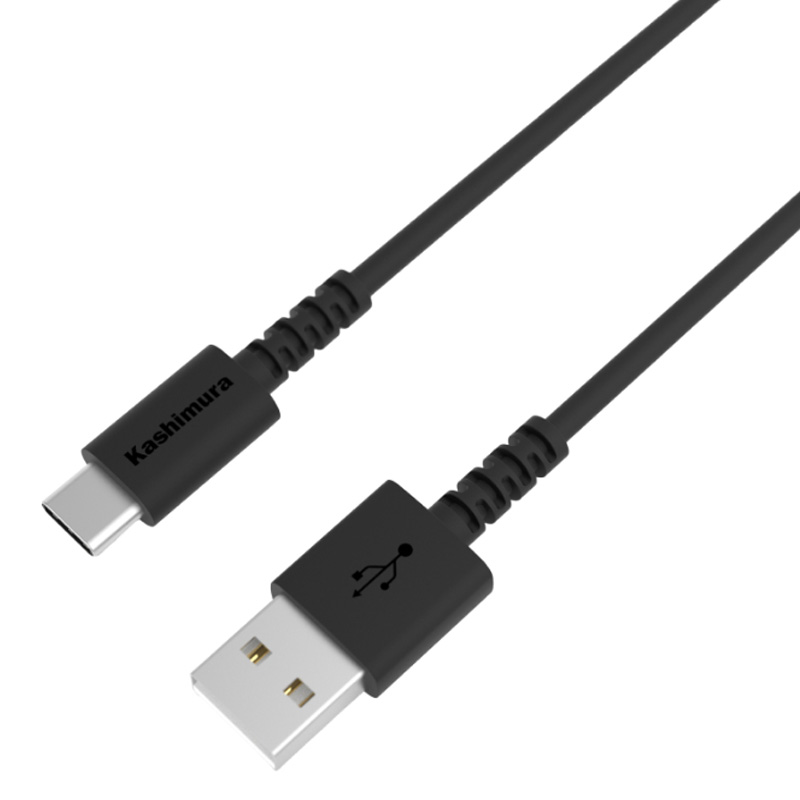 充電&同期ケーブルA→C 1.2m 25g ブラック