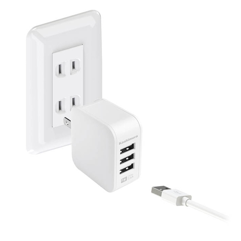 AC充電器 USB-A 3ポート ホワイト