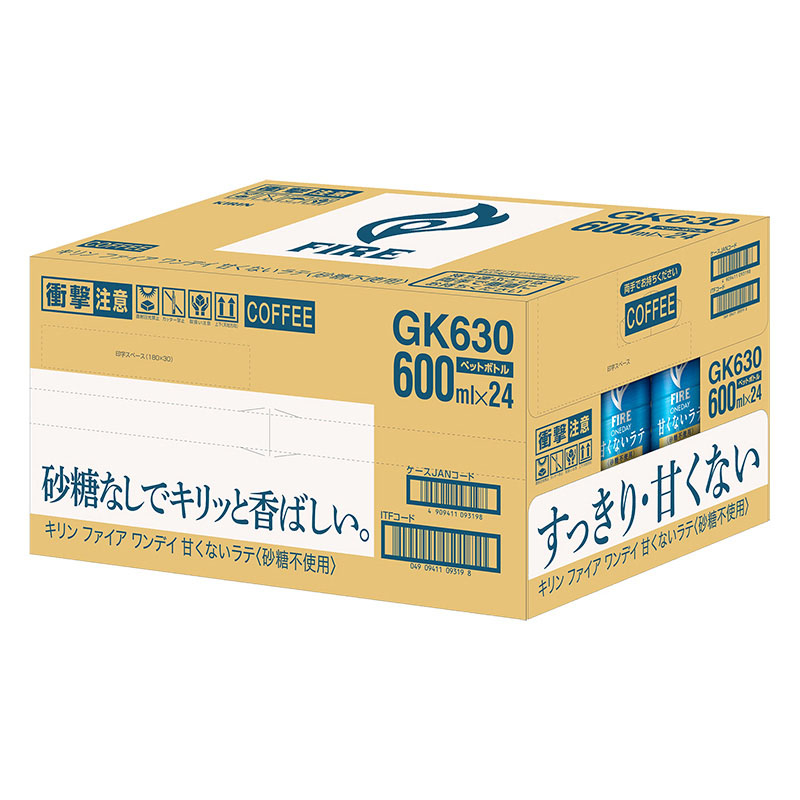 ファイア ワンデイ甘くないラテ(砂糖不使用) 1箱(600ml×24本)