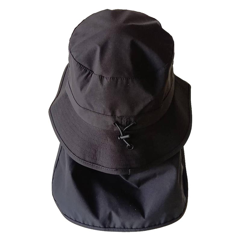 遮熱 タレ付きハット ブラック