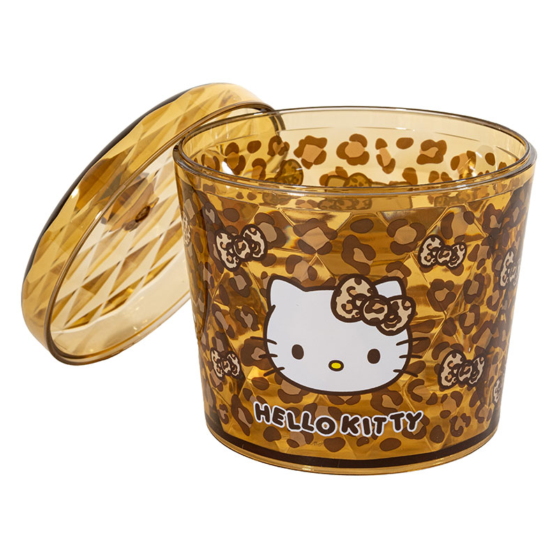 キラキラキャニスター ハローキティ ヒョウ柄 ブラウン