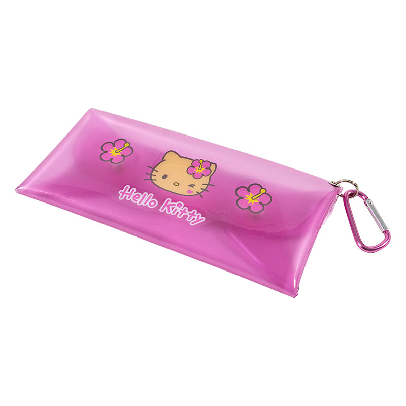 カラビナ付き クリアロングポーチ ハローキティ 日焼け SAC-CCL-KTHI