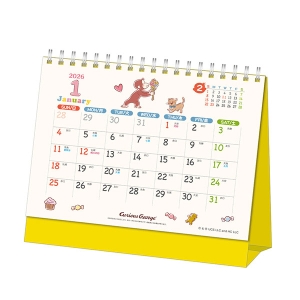 おさるのジョージ 2026年カレンダー 卓上 B6