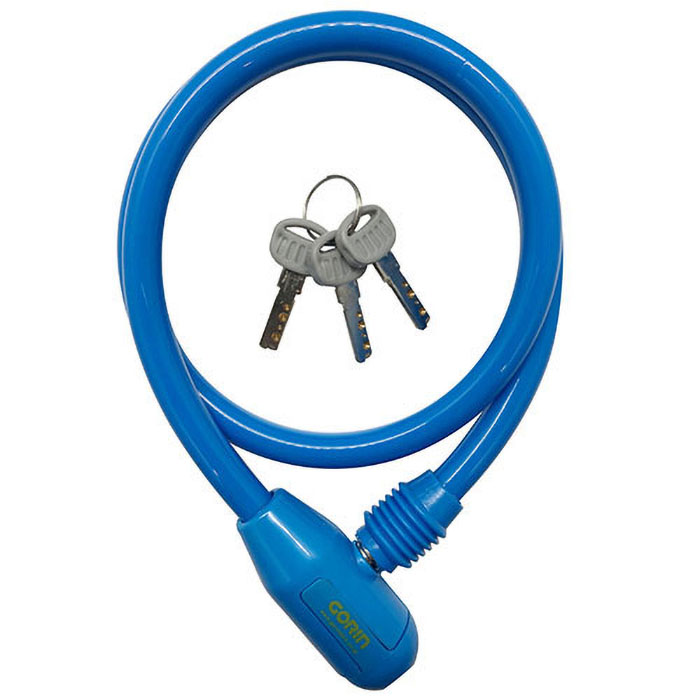 ゴリン ソリッドカラーワイヤー錠 ブルー 89038 70cm ブルー