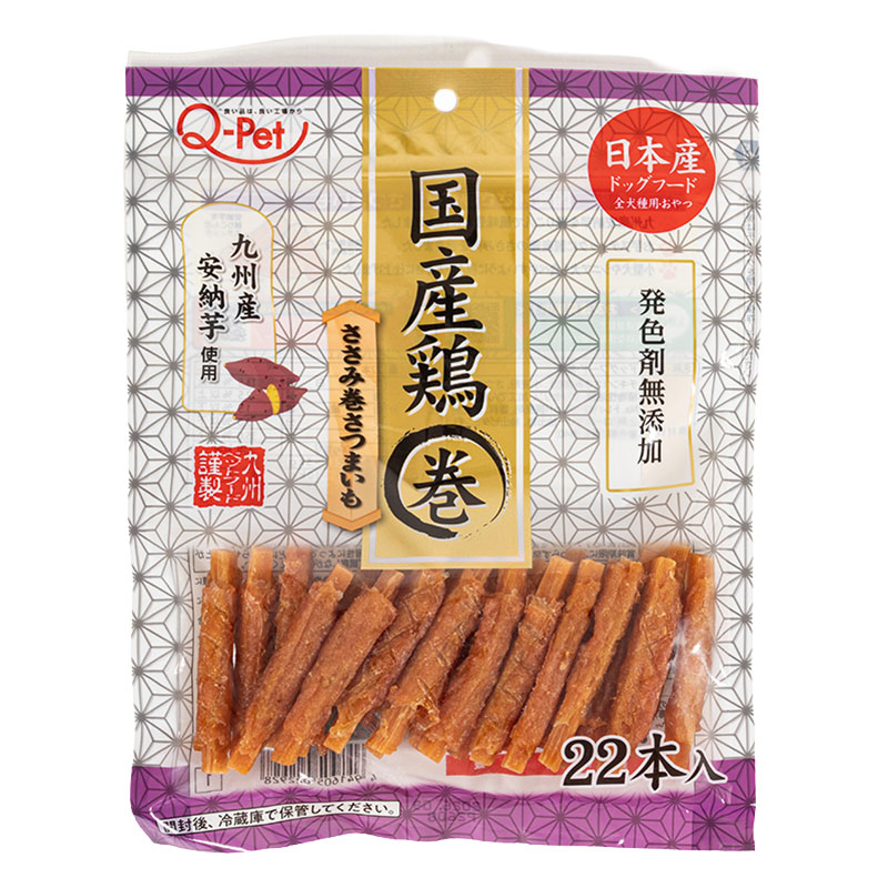 Q-Pet 国産鶏 ささみ巻きおいも 22本