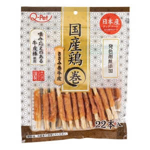 Q-Pet 国産鶏 ささみ巻き牛皮 22本