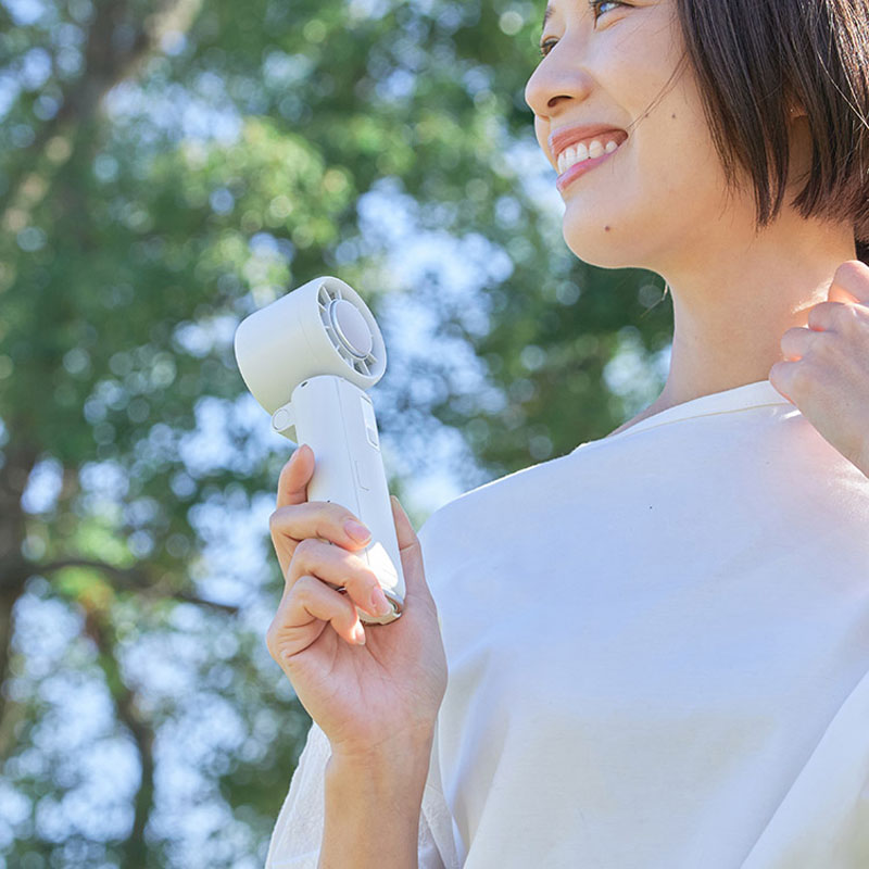 ペルチェ冷却機能日傘ファン リリーホワイト LCAF037-LW