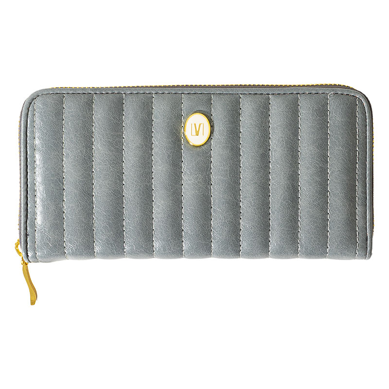 キルト長財布 グレー