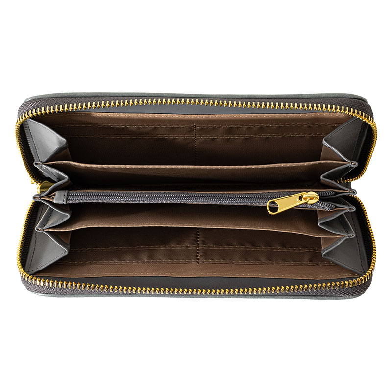 キルト長財布 グレー