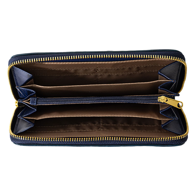 キルト長財布 ネイビー