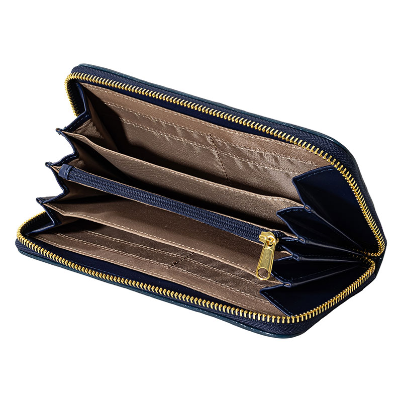 キルト長財布 ネイビー