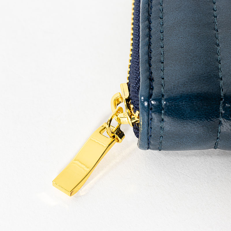 キルト長財布 ネイビー