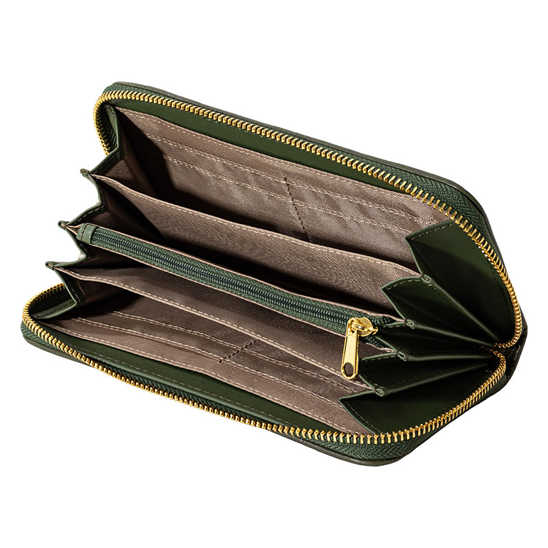 キルト長財布 グリーン