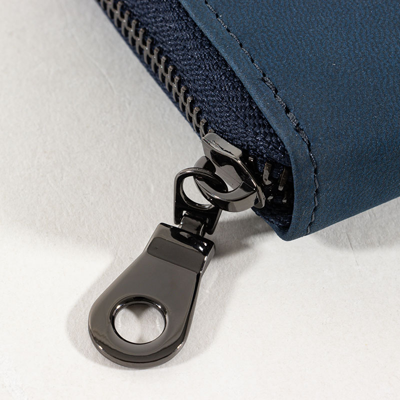 LOGOS Park 型押し 長財布 ラウンドファスナー 合成皮革 ネイビー